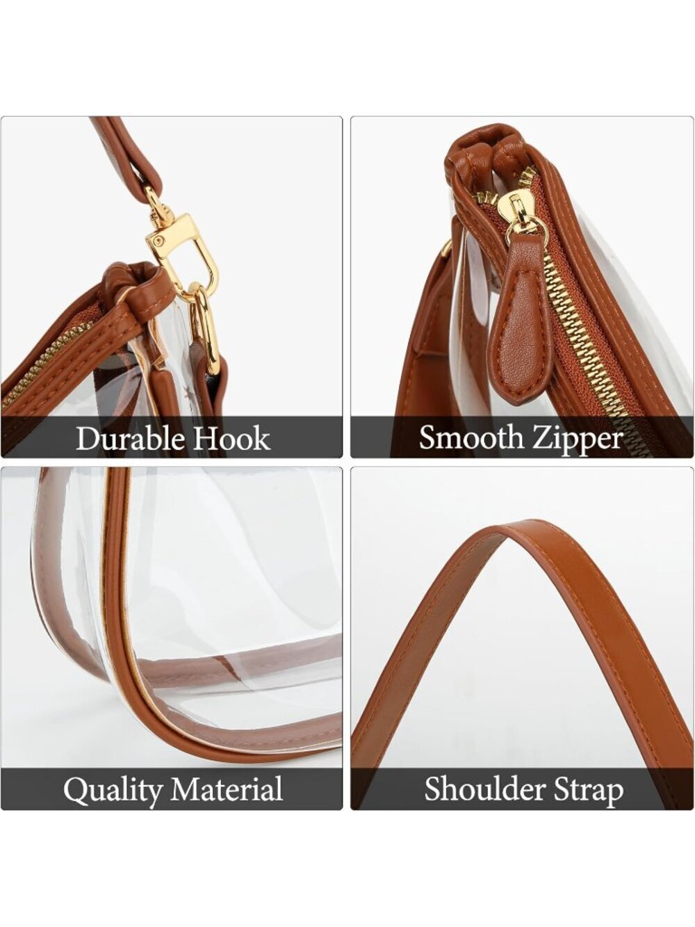Women's Bags Brown Cute Hobo Shoulder Handbags Retro Clutch Stylish Purse - Picture 5 of 6